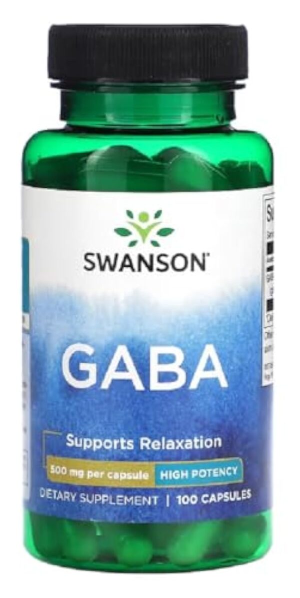 Swanson - GABA | Apaisant pour la réduction du stress, acide gamma-aminobutyrique - 100 gélules