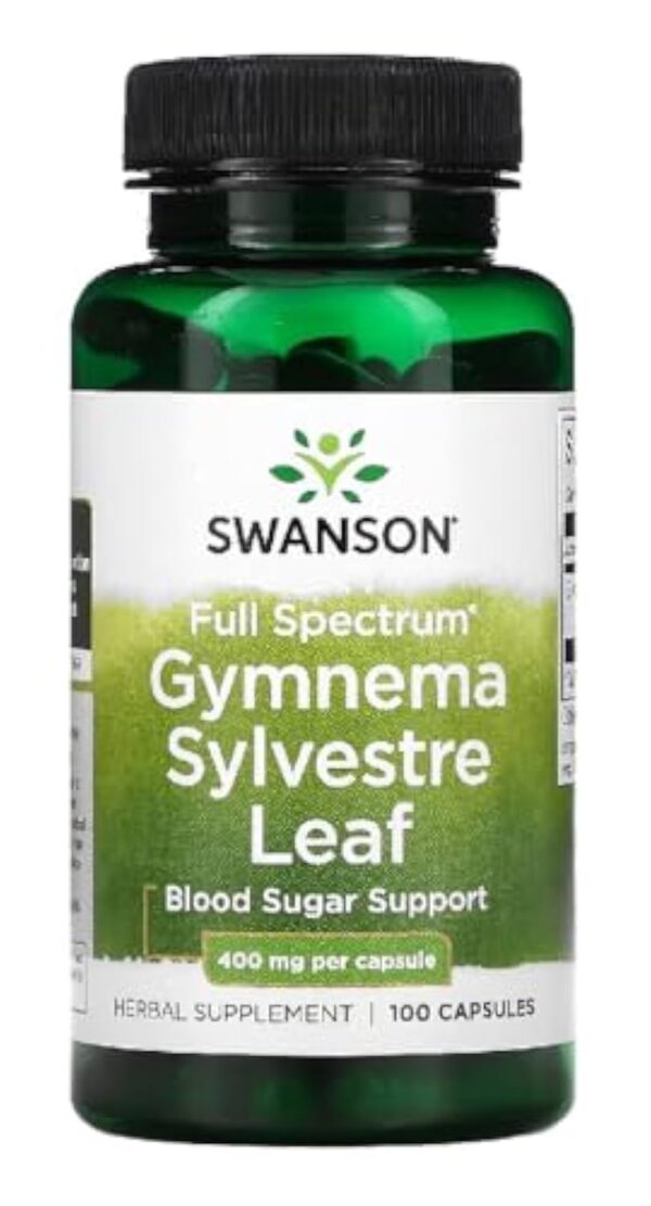 Swanson - Gymnema Sylvestre Leaf, 400mg | Aide à l'équilibre du taux de sucre et au métabolisme - 100 Capsules