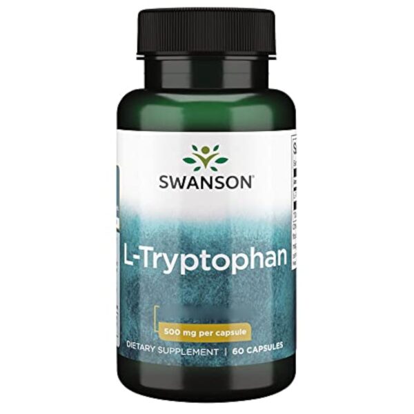 Swanson, L-Tryptophan, 500mg, 60 Capsules, Acide Aminé, Hautement Dosé, Sans Soja, Sans Gluten, Sans OGM