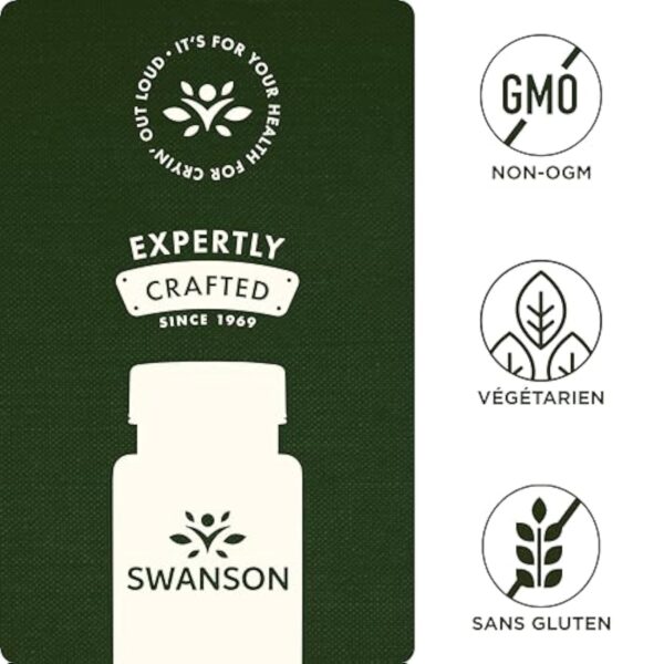 Swanson, Lactobacillus Gasseri, 3 Milliards de Cultures Bactériennes, 60 Capsules, Sans Soja, Sans Gluten, Sans OGM – Image 3