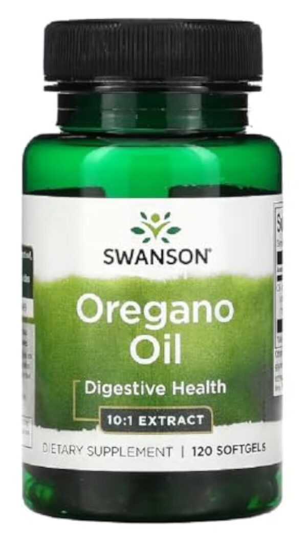 Swanson - Oregano Oil - Huile d'Origan 10:1 Extrait | Soutient la Santé Digestive - 120 Capsules