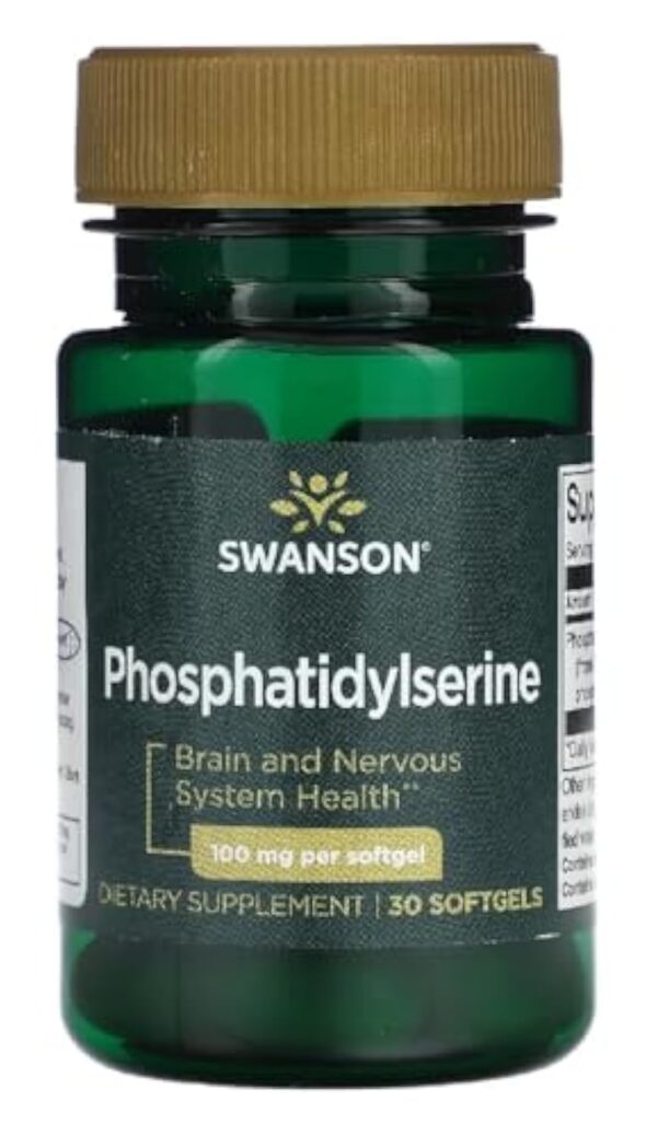 Swanson - Phosphatidylserine, 100 mg | Soutien des fonctions cognitives et de la santé cérébrale - 100 mg, 30 capsules