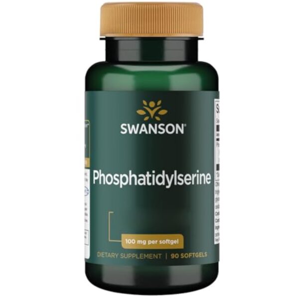 Swanson, Phosphatidylserine, 300mg par Dose Journalière, 90 Capsules molles, Hautement Dosé, Sans Gluten, Sans OGM