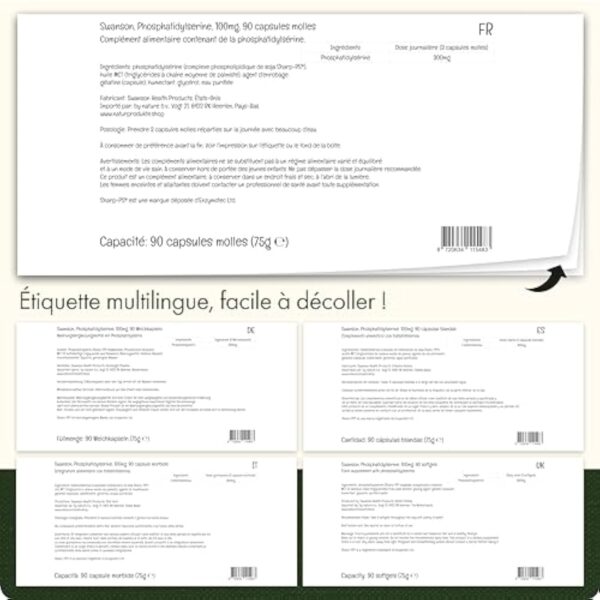 Swanson, Phosphatidylserine, 300mg par Dose Journalière, 90 Capsules molles, Hautement Dosé, Sans Gluten, Sans OGM – Image 5