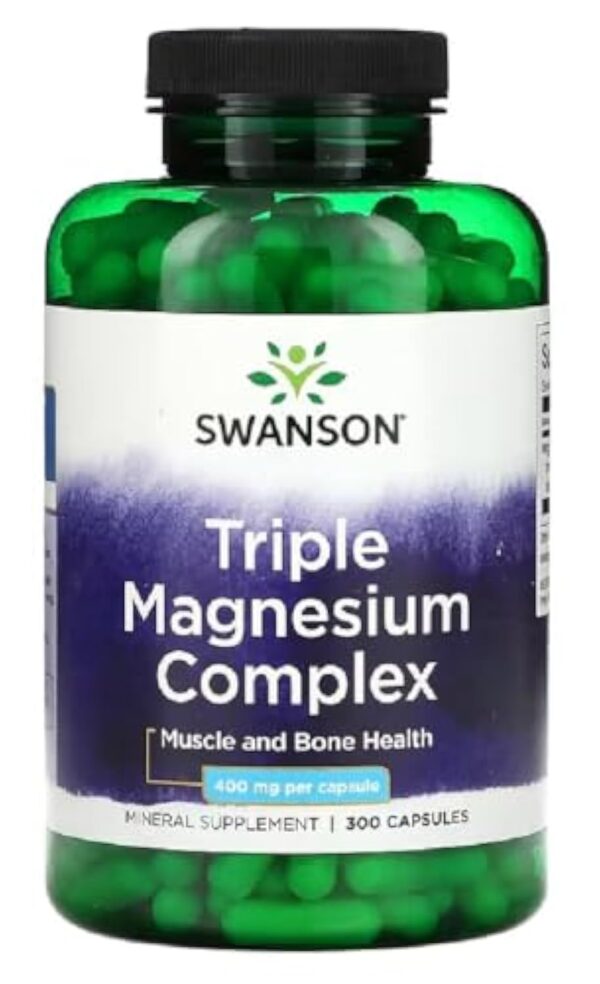 Swanson - Triple Magnesium Complex | Complément de Magnésium de Haute Qualité - 300 Capsules