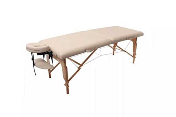 Zen Mobile Startup Table de Massage Pliable et Hauteur réglable Table de Massage Pliante en Bois Massif Table Massage avec Appui-tête réglable, accoudoirs, Sac de Transport Tables de Massage Crème