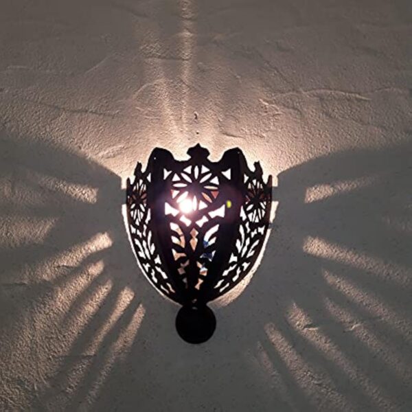 Applique Murale Fer forgé Marocaine Lampe Lanterne Lustre photophore Orientale Hauteur 22 cm