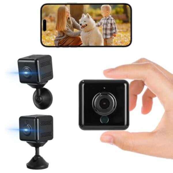 Camera Espion, 4K HD Mini Camera Espion sans Fil, Camera Surveillance WiFi avec Détection Mouvement Vision Nocturne, Caméra Espion Enregistreur Intérieure/Extérieure