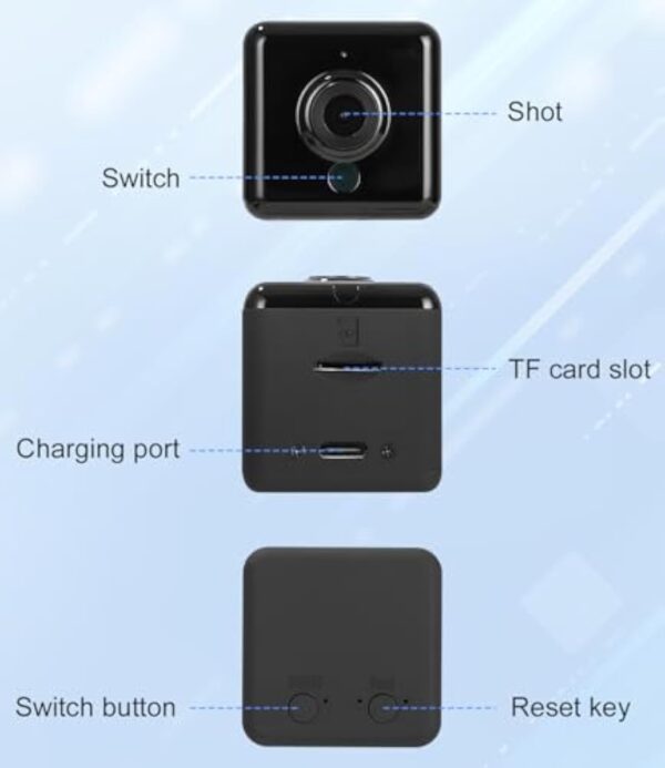 Camera Espion, 4K HD Mini Camera Espion sans Fil, Camera Surveillance WiFi avec Détection Mouvement Vision Nocturne, Caméra Espion Enregistreur Intérieure/Extérieure – Image 3