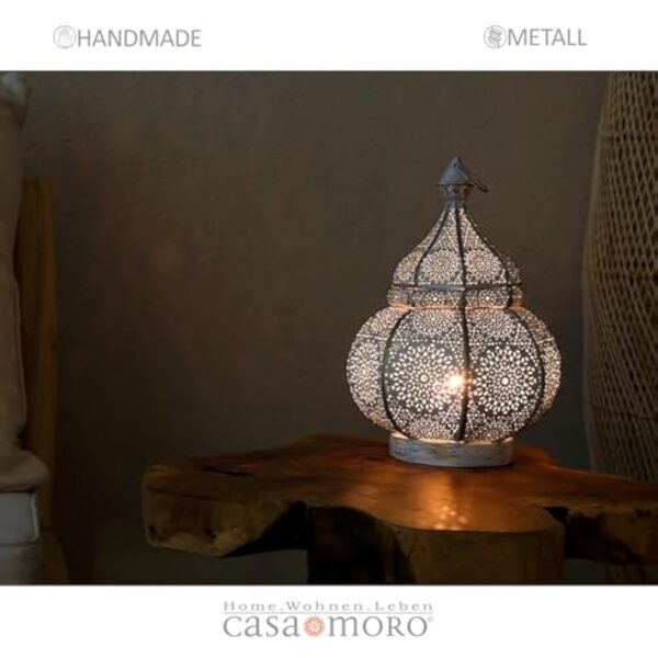 Casa Moro | Lanterne Orientale Alima en métal Blanc 30 cm | marocain Style marocain | LN2050 – Image 8