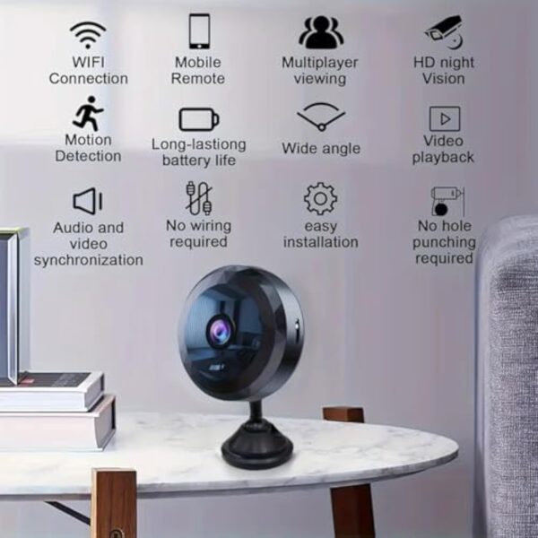 DVONE Mini Caméra Espion, WiFi 1080P HD Mini Caméra de Surveillance Interieur/Extérieur sans Fil avec Audio et Vidéo, avec Enregistrement Longue Batteries, pour l'extérieur/intérieur – Image 3