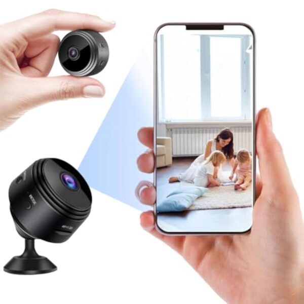 Générique Mini Camera Espion WiFi,1080P HD Mini Caméra Espion de Surveillance Interieur/extérieur,Nocturne et détection de Mouvement,Images Lisses,avec Fonction d'enregistrement.