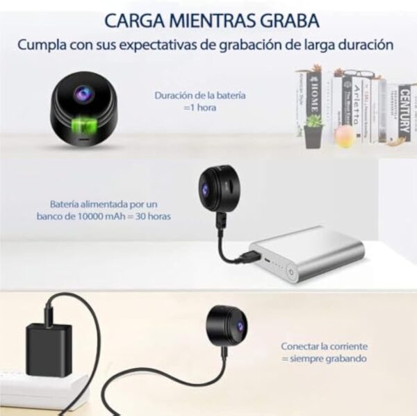 Générique Mini caméra Espion sans Fil,1080P Camera Surveillance WiFi exterieure/Interieur sans Fil Micro Caméra Espio,avec Détection de Mouvement et Vision Nocturne,Enregistrement vidéo à Distance (S) – Image 3