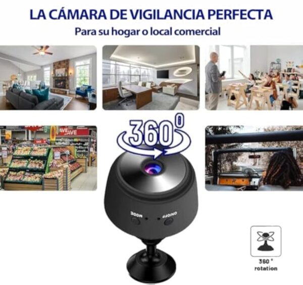 Générique Mini caméra Espion sans Fil,1080P Camera Surveillance WiFi exterieure/Interieur sans Fil Micro Caméra Espio,avec Détection de Mouvement et Vision Nocturne,Enregistrement vidéo à Distance (S) – Image 4