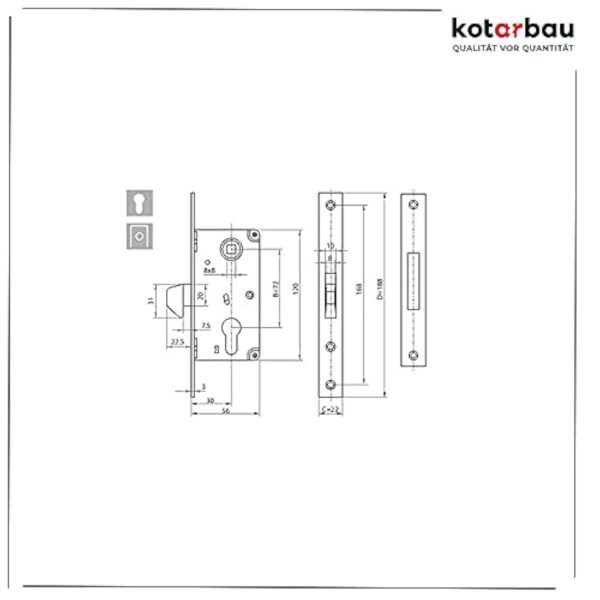 KOTARBAU® serrure à crochet pour portail coulissant, serrure à crochet F-30, serrure pour porte coulissante, serrure à crochet galvanisé, résistant à la corrosion, pour porte d'entrée – Image 4