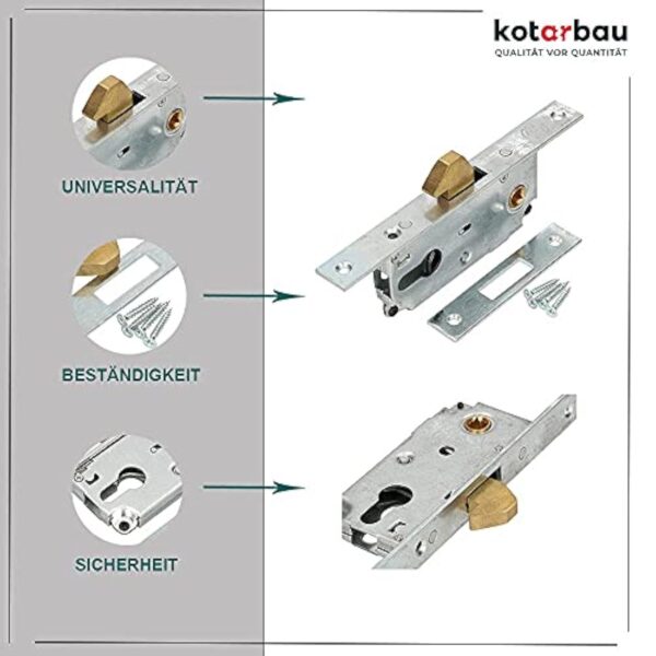 KOTARBAU® serrure à crochet pour portail coulissant, serrure à crochet F-30, serrure pour porte coulissante, serrure à crochet galvanisé, résistant à la corrosion, pour porte d'entrée – Image 5