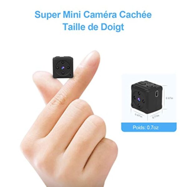 MHDYT Mini Camera Espion Enregistreur, Full HD 1080P Magnetic Spy Cam sans Fil Nanny Caméra Cachée avec Détection de Mouvement et Vision Nocturne, Interieur/Exterieur Micro Camera Surveillance – Image 3