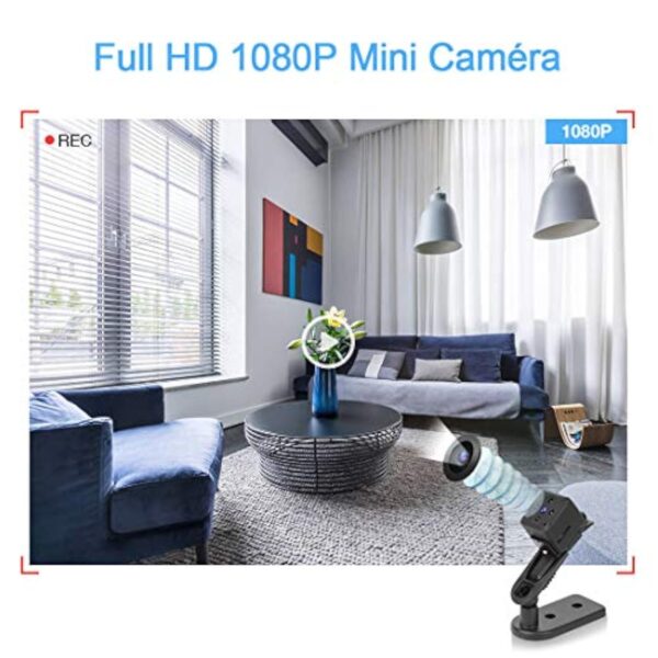 MHDYT Mini Camera Espion Enregistreur, Full HD 1080P Magnetic Spy Cam sans Fil Nanny Caméra Cachée avec Détection de Mouvement et Vision Nocturne, Interieur/Exterieur Micro Camera Surveillance – Image 5