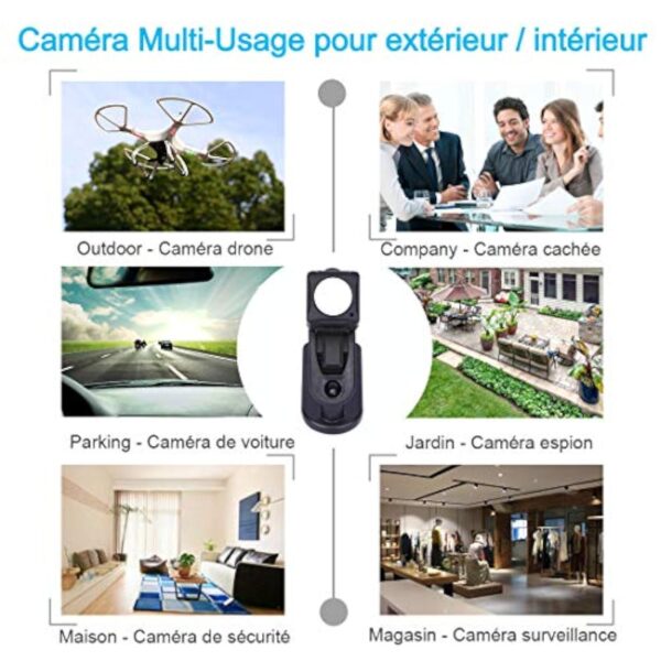 MHDYT Mini Camera Espion Enregistreur, Full HD 1080P Magnetic Spy Cam sans Fil Nanny Caméra Cachée avec Détection de Mouvement et Vision Nocturne, Interieur/Exterieur Micro Camera Surveillance – Image 7