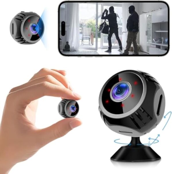 Mini caméra Espion sans Fil,1080P Camera Surveillance WiFi exterieure/Interieur sans Fil Micro Caméra Espio,avec Détection de Mouvement et Vision Nocturne,Enregistrement vidéo à Distance,IR Mode (S)