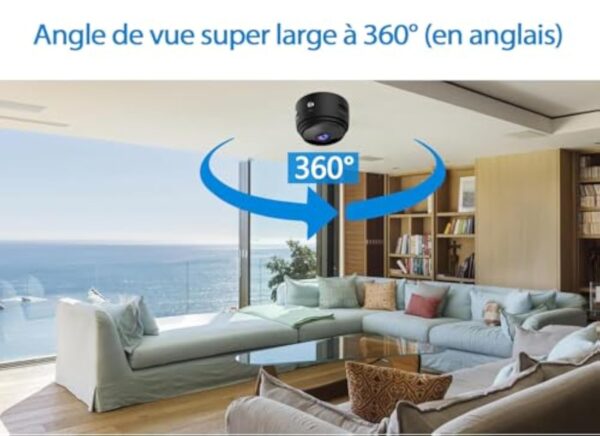 Mini caméra espion sans fil,1080P camera surveillance wifi exterieure/ interieur sans fil Micro Caméra Espio,avec Détection de Mouvement et Vision Nocturne,Enregistrement vidéo à distance (S) – Image 3