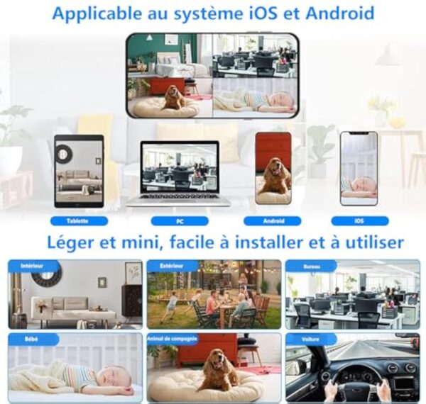 NeWnan Mini Camera Espion sans Fil 1080P - Camera Surveillance WiFi Intérieure/Extérieure - Mini Camera - Caméra Exterieur sans Fil (4) – Image 3