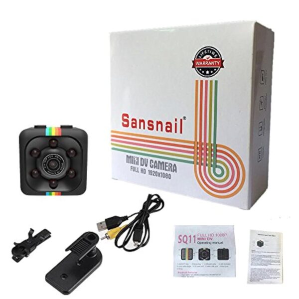 Sansnail Caméra Mini SQ11 HD Intérieur, avec Vision Nocturne et résolution 1080p (Couleur Noire) – Image 7