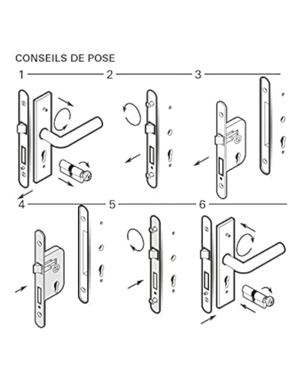 THIRARD - Boitier de serrure encastrable à cylindre pour portail, axe 40mm, bouts carrés, noir – Image 5