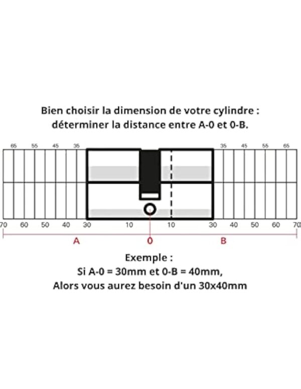 THIRARD - Serrure encastrable pour porte d'entrée avec cylindre, axe 14mm, 3 clés – Image 4