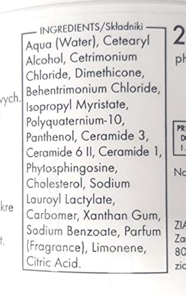 ZIAJA - Soin des cheveux – Traitement intensif restructurant avec céramides 200 ml – Image 3