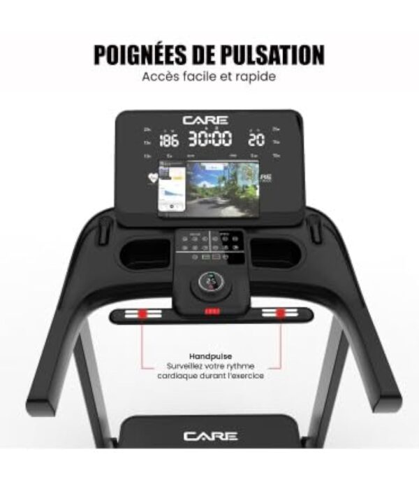 CARE FITNESS - Essuie-pieds de Balade Connecté Fast Runner SP - Essuie-pieds de Arrhes Électrique Abattable et Plissant - Jusqu'à 22km/h - 20 Paliers d'Décadence - 57 Programmes - Kinomap – Image 4