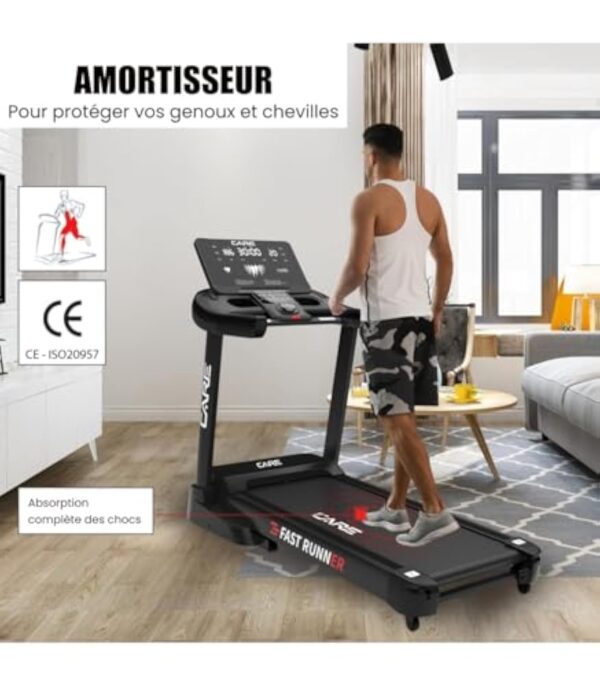 CARE FITNESS - Essuie-pieds de Balade Connecté Fast Runner SP - Essuie-pieds de Arrhes Électrique Abattable et Plissant - Jusqu'à 22km/h - 20 Paliers d'Décadence - 57 Programmes - Kinomap – Image 7