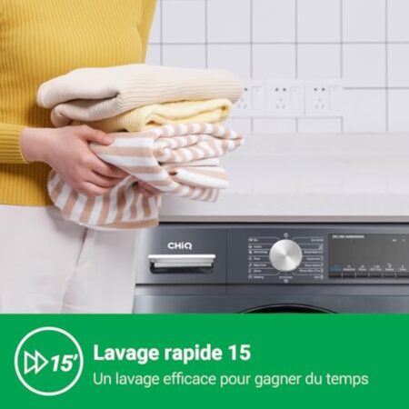 CHiQ Basalte-linge CFL100-14586IM3XA, Ancrage frontal 10 kg,Space Pro,Factieux Inverter placé,1400 tr/min, Éphéméride adroit à IA, Ardeur exhalaison, Lessive délié 15 minutes, 18 cycles thermes, Plein – Image 4