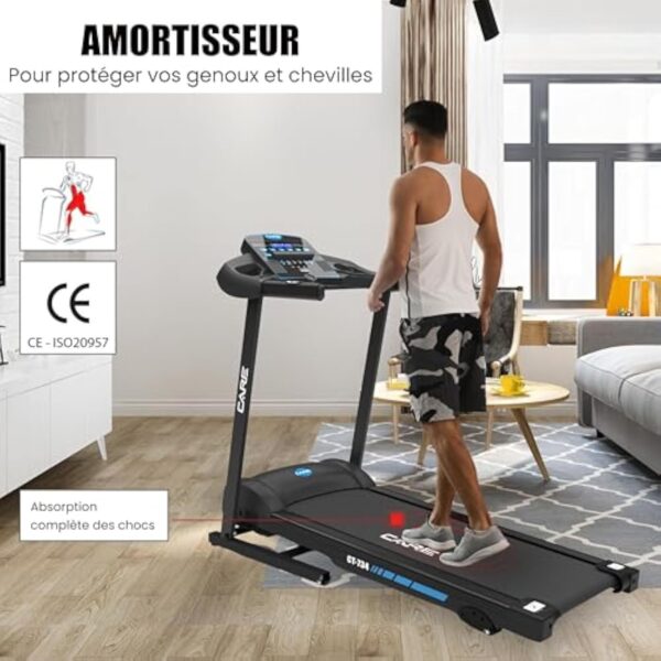 Care Gymnique - Essuie-pieds de Tournée connecté -Pliant-Hydrofuge maximale 14 Km/h- Essuie-pieds de À-valoir Électrique Abaissable et Pliant - 12 programmes d’entraînements -3 inclinaisons – Image 8