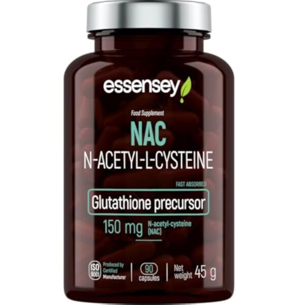 ESSENSEY - N-acétyl-L-cystéine I 150 mg par coque I 90 gélules I Dans végétariens I 90 doses quotidiennes I Accueillant à trinquer – Image 3