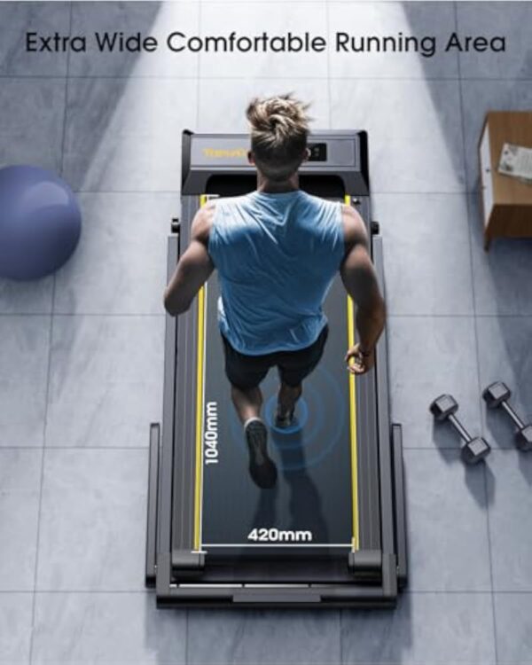 Demeure Treadmill,Essuie-pieds de Tournée 2 en 1,Walking Pad 16 km/h,2.5HP,Essuie-pieds Tordant électrique Plissant,Supérieur Ample 42cm, Élusif enceinte LED, 12 programmes de Tournée,Dispositif de la ordre Cardiaque,APP – Image 7