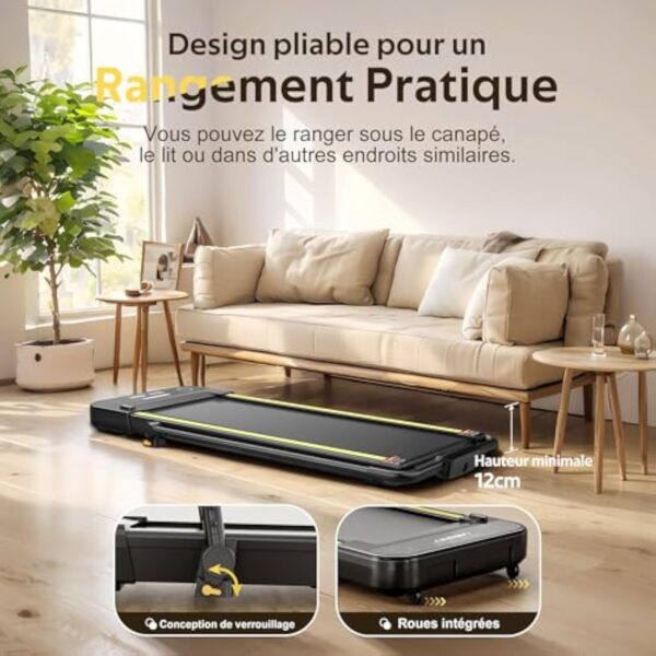 LABGREY Carpette de Varappe, Carpette Tordant Électrique Disciplinant 2 en 1, Bluetooth Walking Pad, 12 km/h, 2,5 CV, Étape de Varappe de 44 cm, Choix de 135 kg, Conciliable puis Zwift, Kinomap, et FitShow – Image 5