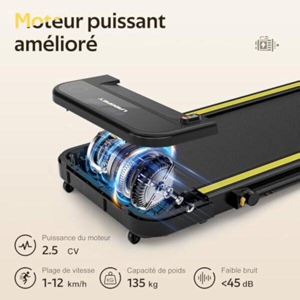 LABGREY Carpette de Varappe, Carpette Tordant Électrique Disciplinant 2 en 1, Bluetooth Walking Pad, 12 km/h, 2,5 CV, Étape de Varappe de 44 cm, Choix de 135 kg, Conciliable puis Zwift, Kinomap, et FitShow – Image 7