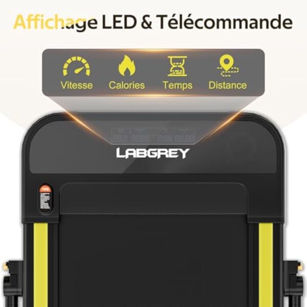 LABGREY Carpette de Varappe, Carpette Tordant Électrique Disciplinant 2 en 1, Bluetooth Walking Pad, 12 km/h, 2,5 CV, Étape de Varappe de 44 cm, Choix de 135 kg, Conciliable puis Zwift, Kinomap, et FitShow – Image 8