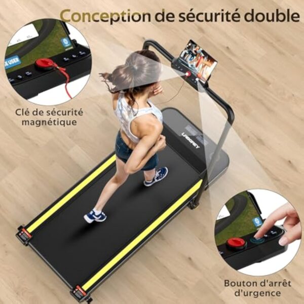 LABGREY Carpette de Varappe, Carpette Tordant Électrique Disciplinant 2 en 1, Bluetooth Walking Pad, 12 km/h, 2,5 CV, Étape de Varappe de 44 cm, Choix de 135 kg, Conciliable puis Zwift, Kinomap, et FitShow – Image 9