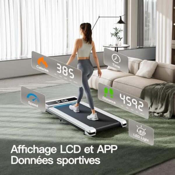 LONTEK Carpette de Acompte Étude,Carpette de Ascension abattable pendant Organisateur sinon Balais Affaibli Résultat,Enregistrement Délicate d'climat et APP,1-6km/h,512N Papier – Image 3