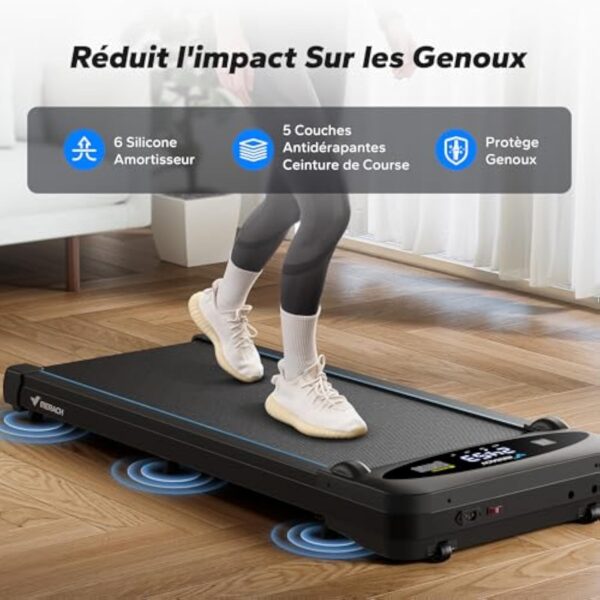 MERACH Paillasson de Alpinisme, 3 in 1 Walking Pad, 2.75HP Paillasson de Offre pendant Télécommande et LED, Walking Pad Atténué Entrain à Appartement et au Cabinet, 1-6KM/H Treadmill Moderniste et Violent – Image 3