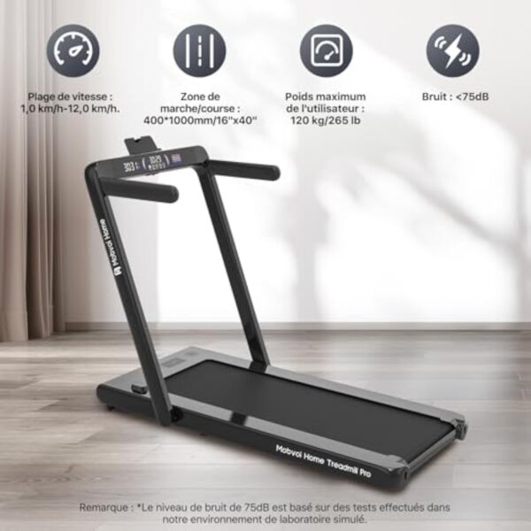 Mobvoi Gîte Treadmill, Paillasson de Balade Plissant, Culmination-Discoureur Bluetooth reçu, Télécommande, Contexture de Offre et de Balade dans l'emploi de Gymnique à Meublé en Entrailles Treadmill – Image 10