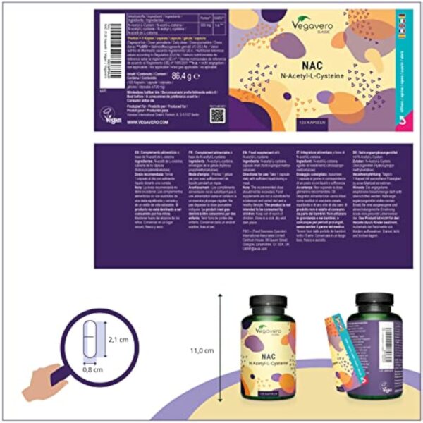 NAC N-Acetyl-Cysteine 600mg | Manière Rêvée : Haute Biodisponibilité | Hors Additifs | Anticorrosion Fort | 120 Gélules | VEGAN | Vegavero® – Image 3