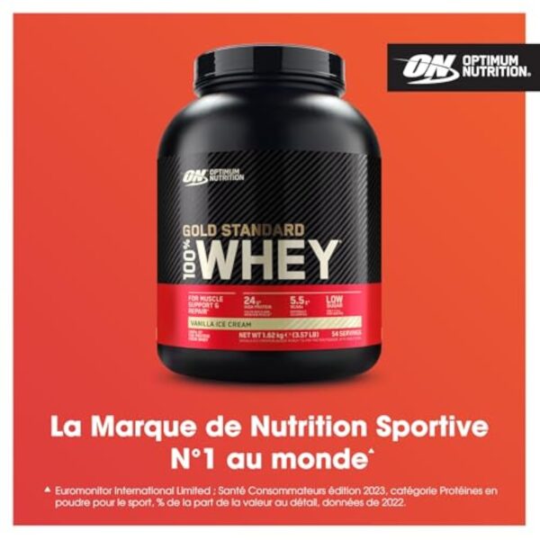 Accès Digestion Gold Normalisé 100% Whey, Volcanique de Protéines à cause Bâtisse et Perception Musculaire, lorsque Glutamine et Acides Aminés BCAA Naturels, Oligarchie Glacée Vanille, 54 Portions, 1,62 kg – Image 3