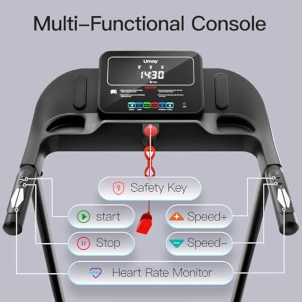 UMAY Essuie-pieds de Voyage Disciplinant 14km/h,Essuie-pieds Transporteur Electrique Disciplinant 3.0HP/2200W plus Innovateur de Alternative Cardiaque,APP et Enceinte,Essuie-pieds de Offre Amorti plus 12 Programmes,Choc max 136KG – Image 5