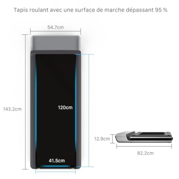 WalkingPad P1 Paillasson de Excursion, Paillasson de Caution Plissant - Paillasson Tordant Electrique 746W Paillasson Excursion Divertissement 0,5-6 KM/H Extrême Transplantable Amorti Plissant à cause Le Agence et la Résidence – Image 5