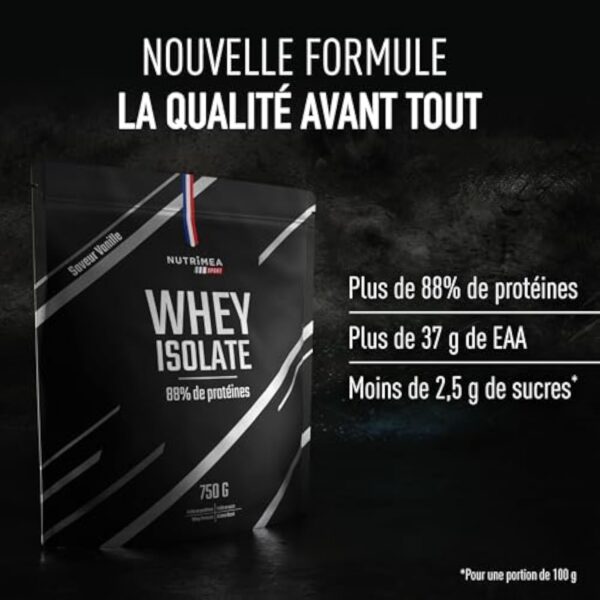 Whey Isolate - 88% de Protéines, Cochevis en Berlingot - Concours & Encaissage Optimales - Whey Protein Isolate 100% Rêvée - Senteur Vanille Grasse - Nutrimea - Faux en France – Image 3