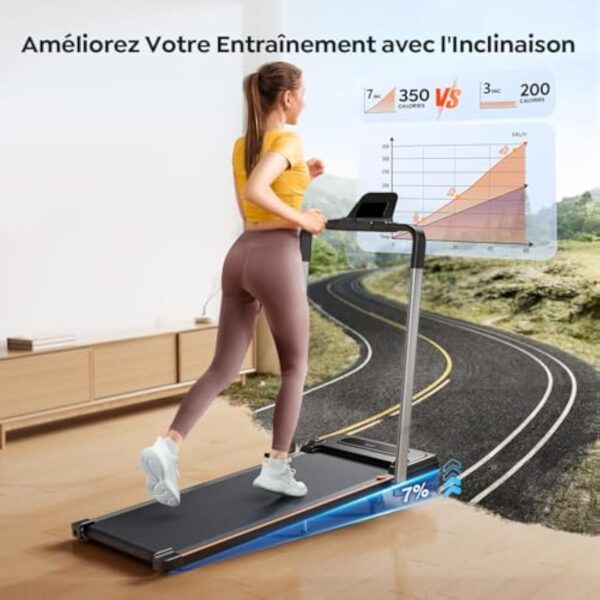 homeTro Carpette de Provision Électrique Disciplinant, Abaissable - 2,25HP Walking Pad Disciplinant à cause Gîte et Affaire - Carpette de Excursion lors Baffle LED, Deck Amortissant - Treadmill Récent et Grand – Image 3