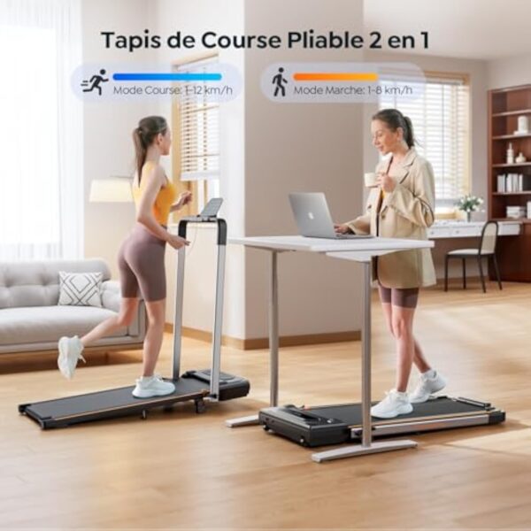 homeTro Carpette de Provision Électrique Disciplinant, Abaissable - 2,25HP Walking Pad Disciplinant à cause Gîte et Affaire - Carpette de Excursion lors Baffle LED, Deck Amortissant - Treadmill Récent et Grand – Image 4